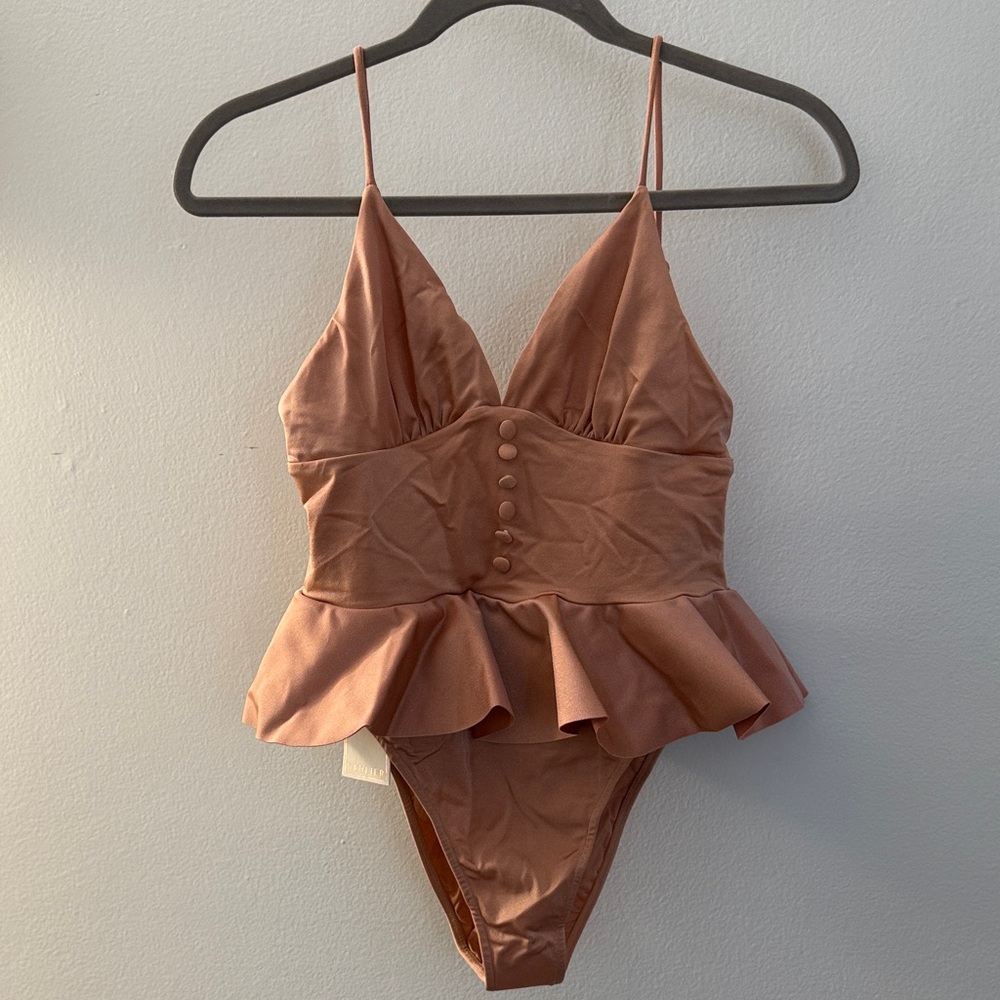 NWT Ruffled Button-Front One Piece Swimsuit